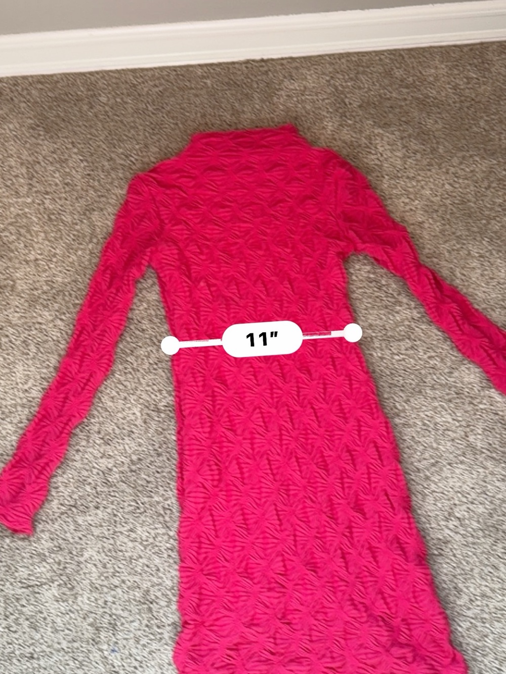 Anthropologie Maeve Long Sleeve Scrunch Textured Mini Dress Pink size XS - Picture 9 of 11